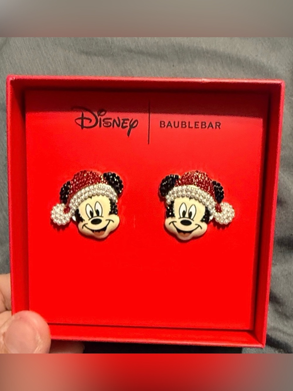 BaubleBar x Disney Mickey Mouse Holiday Stud Santa Statement Earrings